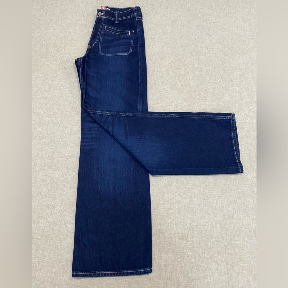 We The Free, Women's Wide Leg Pants, High Rise, Size 27 Dark Blue - Picture 4 of 14